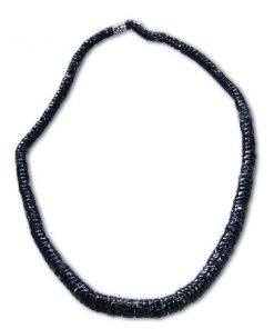 שרשרת צ'וקר שחורה עם דסקיות צדפים אמתיות