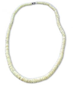 שרשרת צ'וקר צהוב בהיר עם דסקיות צדפים אמתיות