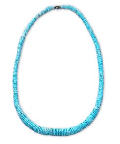 שרשרת צ'וקר טורקיז שטוף עם דסקיות צדפים אמתיות