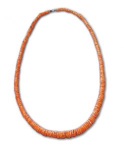 שרשרת צ'וקר כתום עז עם דסקיות צדפים אמתיות