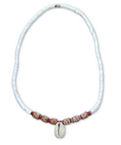 שרשרת צ'וקר צדפים מדהימה משולבת תליון צדף וסיומת צבעונית