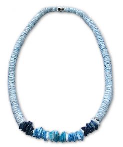 שרשרת צ'וקר צדפים ייחודית מלוטשת בצדפים חלקות ושבורות