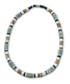 שרשרת צ'וקר צדפים מדהימה משולבת 4 צבעי אדמה בגוון מושלם