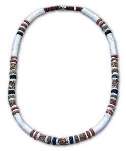 JSH7175 שרשרת צ'וקר דסקיות צדפים ספורטיבית 6 דגמים בגווני חום