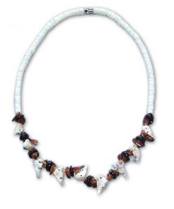 שרשרת צ'וקר צדפים ייחודית משולבת תליוני דולפין אם הפנינה