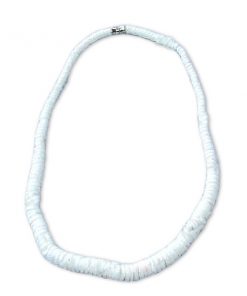 שרשרת צ'וקר לבנה עם דסקיות צדפים אמתיות