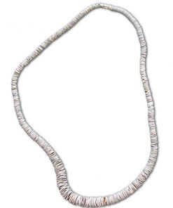 שרשרת צ'וקר עור נמר עם דסקיות צדפים אמתיות