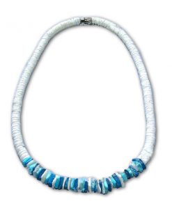 שרשרת צ'וקר צדפים ייחודית מלוטשת בצדפים חלקות ושבורות