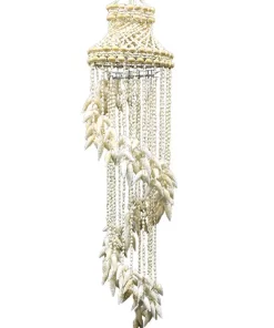 שנדליר אהיל מצדפים עבודת יד דגם נוצה מדורג