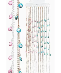 צמידים לקרסול הרגל עם 7 תליוני עין הרע