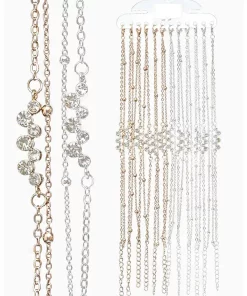 צמידים לקרסול הרגל שיבוץ מדורג דמוי יהלום