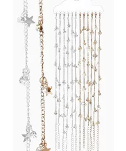 צמידים לקרסול הרגל עיטורי כוכבים ואבני חן צמודים