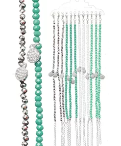 צמידים לקרסול הרגל חרוזים ותליון עגול משובץ