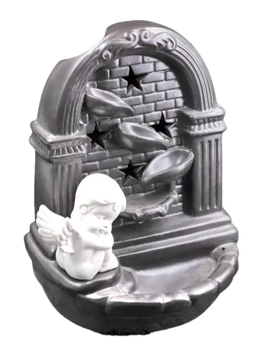 מבער קטורת קרמי מפל עשן עם פסל מלאך