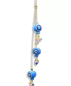 תליון קיר נגד עין הרע 3 חמסות מדורגות זכוכית קרמיקה טורקיה