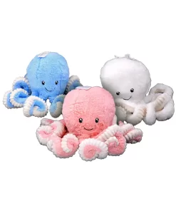 3 בובות תמנונים בצבעים מרהיבים פרווה קטיפתית