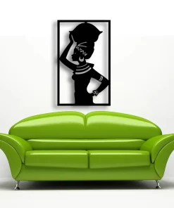 תמונה חיתוך לייזר מתכת דמות אישה אפריקאית